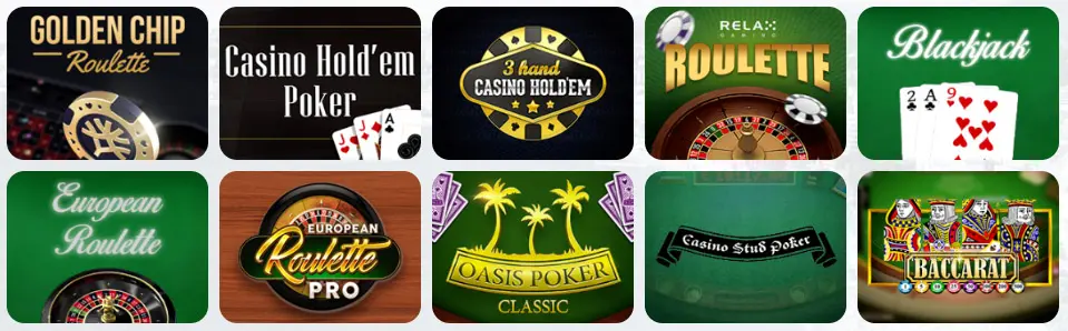 Giochi da tavolo al ELITE SLOTS CASINO